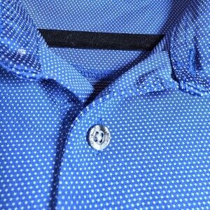 pga tour golf shirt Mens large Blue With Tiny Dots